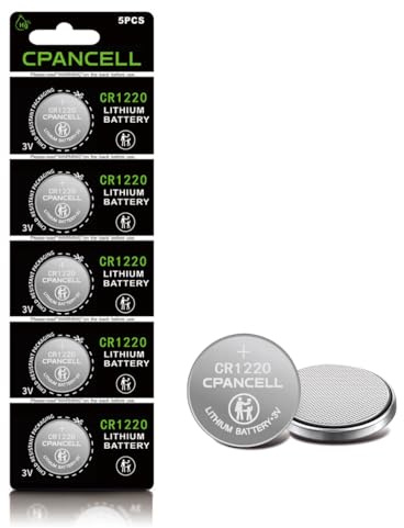 CPANCELL CR1220 Lot de 5 piles au lithium haute capacité 3 V