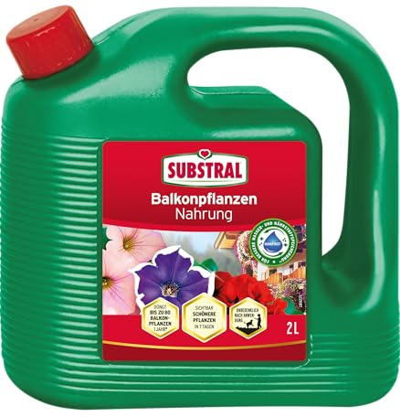Substral Balkonpflanzen Nahrung Premium Flüssigdünger, 2 L – Für üppige Blüten und Pflanzengesundheit