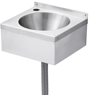 Lavello Professionale Acciaio Inox, Lavello da Cucina Lavello a Parete Piccolo Lavamani in Acciaio Inossidabile Installazione Facile Lavello per Camper Montaggio a Parete