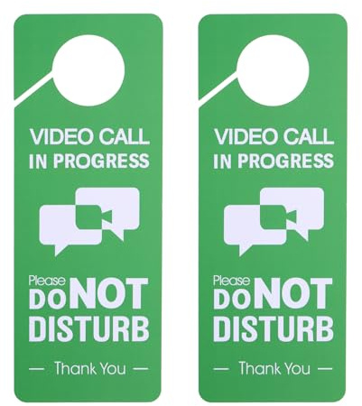 PATIKIL Bitte nicht stören Türanhänger Schild, 2 Stück PVC beidseitiges Videosignal in Bearbeitung Türschild Dekor für Büro, Besprechung, Sitzung, Zuhause, Aufnahme, Grün, 9,3 x 3,5