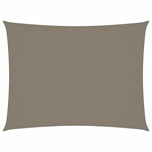 Iiaky Sonnensegel Oxford-Gewebe Rechteckig Sonnenschutz TerrassenüBerdachung Sonnensegel Balkon Rechteckig Sonnenschutz Stoff 6x7 m Taupe