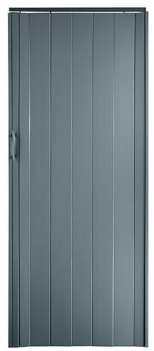 Falttür Höhe 202 cm Einbaubreite bis 135 cm Schiebetür Tür grau farben Doppelwandprofil Neu