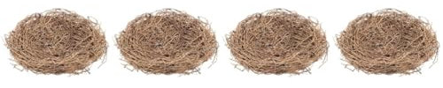 BESPORTBLE 4stücke Künstliches Rattan Vogel Nest Dekoration Für Ostern Handgefertigtes Nest Für Fotorequisiten Goldene Farbe Für Garten Und Wohnraum Deko