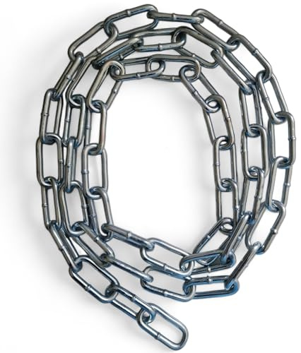 Heavy Duty Rust and Corrosion Proof Galvanised Metal Link Chain Stainless Steel for Bike Lock Padlock Security Gate Fence Gym Weight Lifting Extra Strong Long Length Welded (6MM, Chrome, 0.5 Metre)