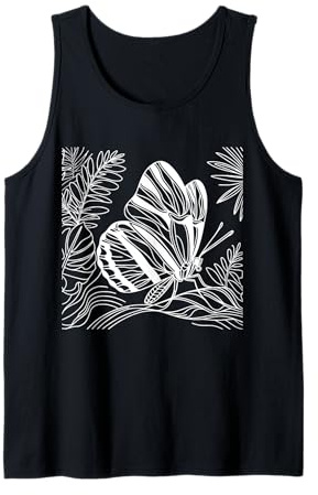 Line Art Entomologists Zebra Longwing Butterfly Tank Top