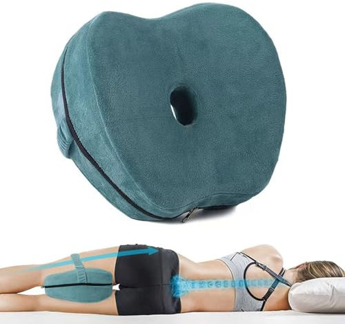 XTAIQD Leg Pillow, Knee Pillow for Sleeping on Side, Memory Foam Knee Pillow with Strap for Side Sleeper, Leg Support Cushion with Removable and Washable Cover, (L)