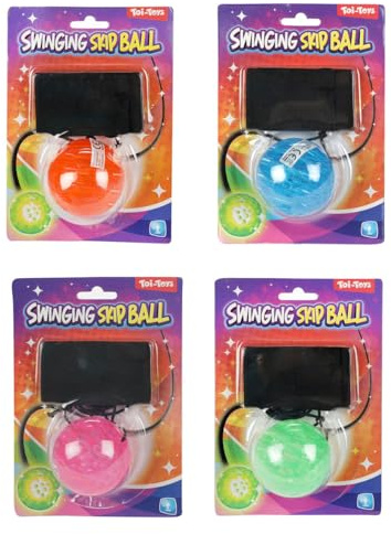Bouncing Ball mit LED - 1 Stück - Rückkehrkugel - Mit Gummizug