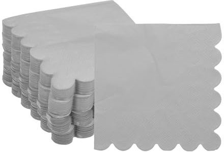 sourcing map Cocktail-Servietten, 2-lagig, quadratisch, Einweg-Servietten, 25,4 x 25,4 cm, für Abendessen, Hochzeit, Bar, Geburtstag, Party und den täglichen Gebrauch, Grau, 100 Stück