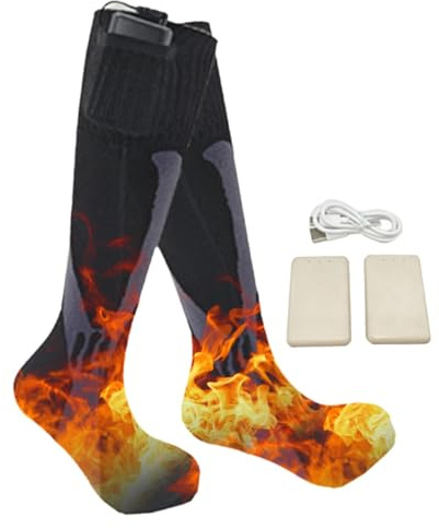 Calcetines calefactores eléctricos,Calcetines calefactores | Calcetines calefactores alimentados por batería recargable, Calcetines calefactores inteligentes ajustables para amigos y amantes