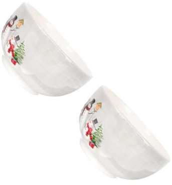 ABOOFAN 2 Pezzi ciotola da portata riutilizzabile ciotole cucina ciotola cucina scodelle per zuppa spaghetto pentola Tazza di latte natalizia ciotola per alimenti riutilizzabile ceramica