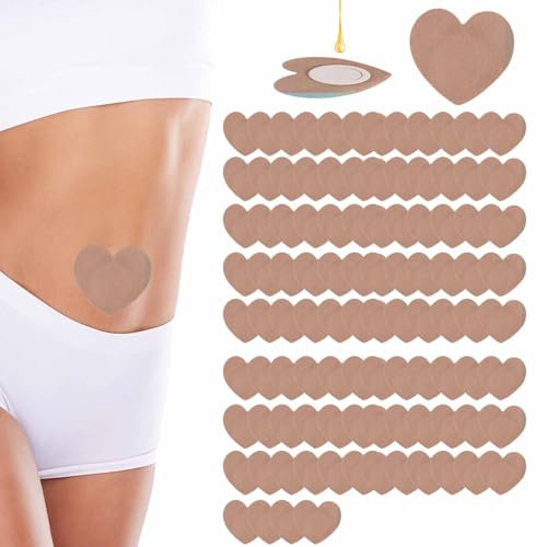 Gosknor 100pz Impacco di Olio di Ricino per Ombelico, Autoadesivo Cuscinetti per Ombelico Altamente Assorbenti Cerotti in Tessuto Spunlace (Olio Non Incluso)