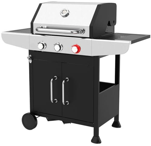 ProfiCook® Gasgrill für Temperaturen bis zu 400°C | mit Power-Zone | Roste aus echtem Gusseisen | Gasgrill 3 Brenner | Temperaturanzeige | Flaschenöffner | 3 Brenner | Balkon | PC GG 1310