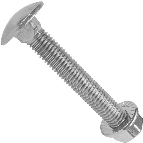 100 Stück Schlossschrauben M6x70 mit Sechskantmutter Flansch und Sperrverzahnung Edelstahl A2 WIBTEC®
