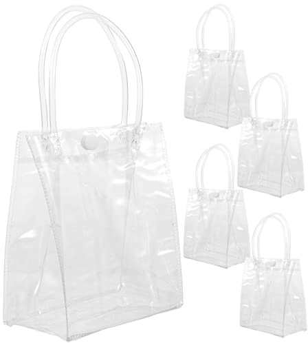 VALICLUD 5 Stück Transparente Weintaschen mit Druckknopf Tragetaschen für und Partys für Weinflaschen Robust