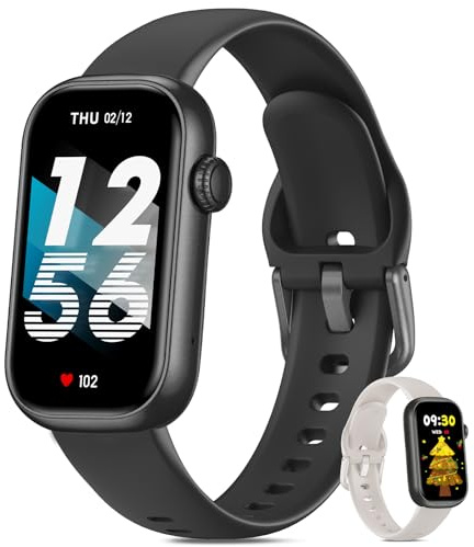 BOALZETD Reloj Inteligente Mujer Hombre con Llamadas, 1,47’’ Pulsera Actividad Pequeño Pulsometro/Oxímetro/Sueño/Podómetro, Impermeable IP68 Smartwatch Compatible con Android iOS, Negro/Estrella
