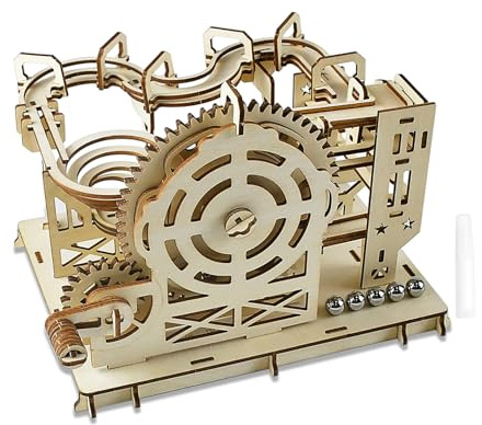 3D Puzzle Holz Murmelbahn,115 Teile Holz Kugelbahn Bausatz,3D Puzzle Kugelbahn,DIY Holzbausatz für Kinder und Erwachsene