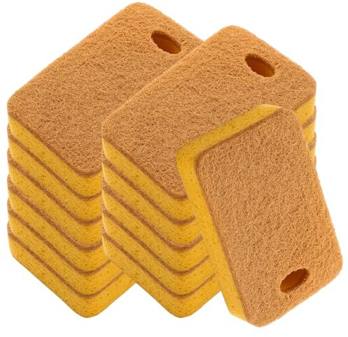 12 Pack Sponges Washing Up, Washing up Sponge, Biodegradable Washing Up Scrubber Sponges, Reusable Kitchen Dish Sponge for Dishes with Heavy Duty Scouring Pad
