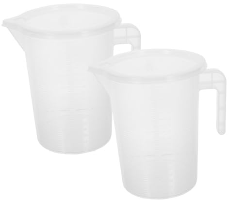 STOBAZA 2 pezzi Caraffa Graduata in Plastica con Trasparente Misurino Alimentare Resistente al Calore per Latte Tè e Miscele Liquide