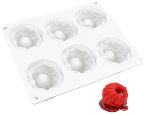 Licsaliwe Moules à gelée en Silicone à 6 cavités, motif framboise de qualité alimentaire pour desserts et bonbons
