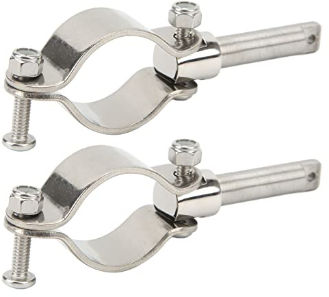 Asixxsix Serrures de Rame, Pince en Acier Inoxydable Robuste sur la Douille de Rame à Montage Latéral avec Fixation par Boulon Réglable pour Radeau Marin Kayak Bateau à Rames Bateau en Aluminium Jon