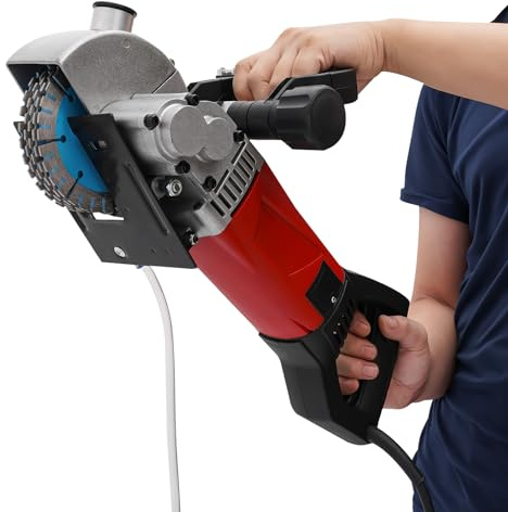 VonVVer Elektrische Mauernutfräse bis 36mm Schnitttiefe, Schlitzmaschine 2800W mit 5 Diamant-Blättern 7000 U/min Schlitzfräse Mauerfräse für Beton, Mauerwerk, Stahl, Inkl. Werkzeugkoffer & Wasserpumpe