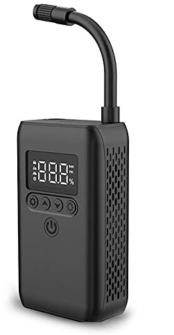 Pompa ad aria senza fili, multifunzione, 150 psi, portatile, ricaricabile, con display digitale, luce LED, funzione di spegnimento automatico, per auto, bici, moto, pneumatici