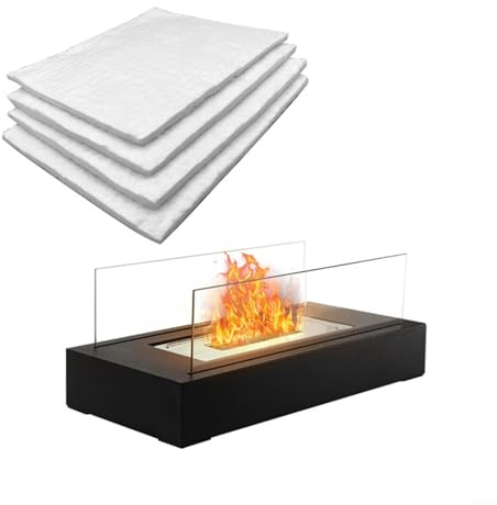 CNANRNANC 10 Stück Keramik-Wollschwamm, 15,2 x 20,3 cm, für Tisch-Feuerstelle, verlängert die Brenndauer und bietet Wärmedämmung für effiziente Wärmenutzung