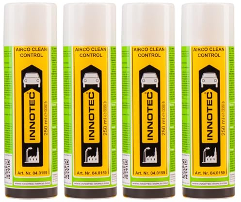 4 Stück INNOTEC Airco Clean Control 250 ml – Reiniger für Klimaanlagen & Luftwege – löst Schmutz, Bakterien & unangenehme Gerüche – ideal für Kfz, Wohnraum & Büro – einfache Anwendung ohne Rückstände