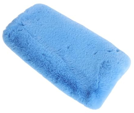 BUGUUYO Scaldamani Invernale Peloso in Pelliccia Sintetica Blu, Manicotto Scaldamani da Donna Spesso e Allungato, Caldo Cuscino Portatile per Attività All’aperto in Climi Freddi