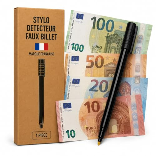 Gartiam Penna rivelatore banconote false Euro, verifica rapida e semplice, penna banconota con inchiostro reattivo per rilevamento istantaneo