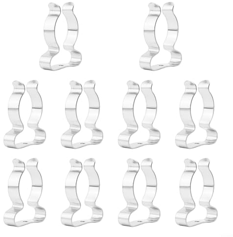 ComfyHarbor 10 Stück Manganstahl-Feder-Frottee-Clips, robuste Werkzeughalter, Wandmontage, Klemm-Set für Garage, Schuppen, Hof, Schrank, Lagerung, mit optionalen Größen 6 mm bis 50 mm, in Silber (28