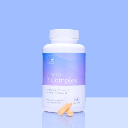 vP Vitality Pro Vitamin B Complex 60 Capsules - Methylated & Non-Methylated Mix of All 8 B Vitamins for Energy, Brain Function & Stress Support - Vegan, Third Party Tested