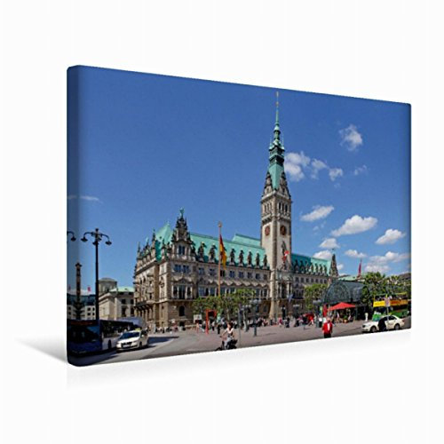 Premium Textil-Leinwand 45 x 30 cm Quer-Format Rathaus, Hamburg | Wandbild, HD-Bild auf Keilrahmen, Fertigbild auf hochwertigem Vlies, Leinwanddruck von Siegfried Kuttig