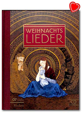 Weihnachtslieder - die schönsten deutschen Weihnachtslieder mit CD zum Mitsinge - Liederbuch mit CD und bunter herzförmiger Notenklammer