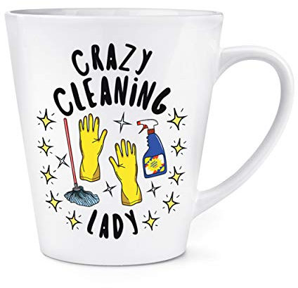 Crazy Cleaning Lady Stars 12oz Latte Mug Cup