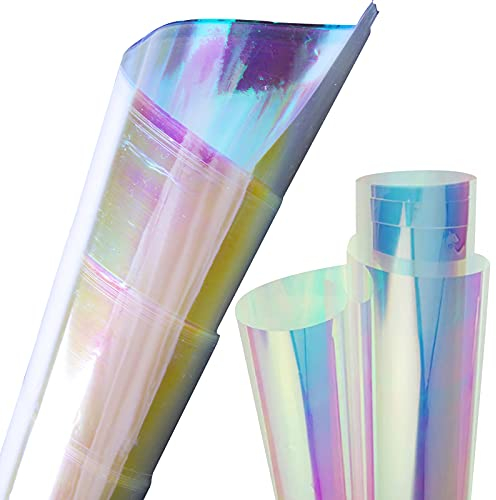 10 Blatt Geschenkfolie 50 x 60cm Klares Cellophan Transparent Geschenkpapier Kristall Papier Transparentpapier für Blumen Geschenk Regenbogen (gefaltet geliefert)