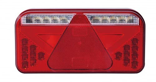 Recafer Paar LED-Scheinwerfer Neon mit Dreieck, hinten, LKW, Anhänger, 7 Funktionen, mit seitlicher Kennzeichenbeleuchtung, zugelassen, 12 V, 24 V