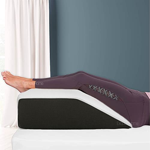 Cojín elevador de espuma viscoelástica para piernas reduce el dolor de espalda, cadera, rodilla, color: negro y blanco