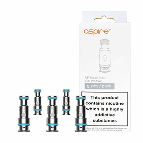 Resistenze Aspire AF Coil 1.0 Ohm (5 PZ) Ricambi per Sigaretta Elettronica - Accessori Compatibili con Kit Flexus (Q - Stik - Blok - Fit - AIO - Peak - Pro - SE), Riil X, Boxxer, AF Tank