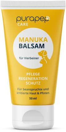 purapep Care - Manuka Balsam für Hund & Katze - Pflege, Regeneration & Schutz für beanspruchte und irritierte Haut und Pfoten ihrer Vierbeiner - 50ml