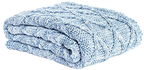 DKD Home Decor Manta Color Azul, de poliéster (150 x 125 x 1 centímetros) (2 Unidades)