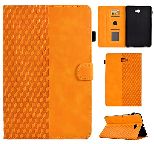 CASAFUNY Hülle für Samsung Galaxy Tab A6 10,1 2016, PU Leder Tablette Schützhülle SM-T580/T585 Multi-Winkel Ständer Cover Case mit Auto Schlaf/Wach für Samsung Galaxy Tab A 10.1 Zoll 2016, Orange