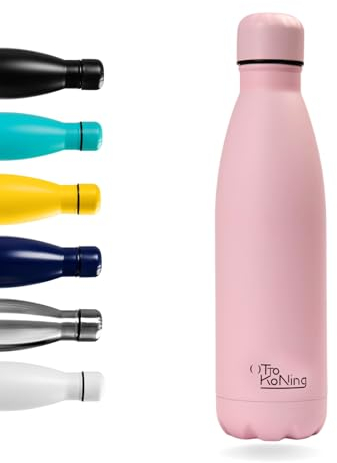 Otto Koning Borraccia Termica in acciaio inox da 500 ml - Bottiglia isolata. Mantiene le bevande fredde per 24 ore e quelle calde per 12. a prova di perdite, senza BPA