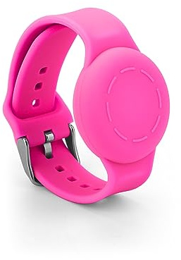 Barnarmband för Airtag, Vattentätt Silikonarmband för Barn Justerbart Mjukt Klockband för Airtag för Småbarn GPS-Spårningsmärkning (Lysande Rosa)