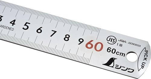 FAMEX 12525 Shinwa Lineal aus Edelstahl 60 cm - Stahllineal Metalllineal - 13137