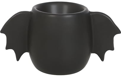 Black Bat Wing Egg Cup - Gothic Breakfast Egg Holder for Halloween