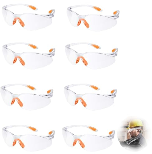 8-Er Pack Schutzbrillen, Schutzbrille Transparent Mit Gummieinsatz, Schutzbrille Arbeitsschutzbrille, Schutzbrille Kinder Mit Gummieinsatz An Nase Und Ohren Für Sicheren Schutz - Für Kinder