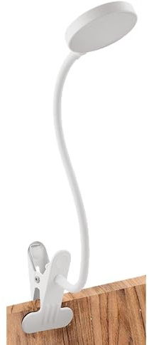 EINLICHT LED Klemmleuchte | Halo | Leseleuchte Klemmlampe, flexibler Schwannenhals 3,3W, 438lm, 3 Stufen step-dimmbar, Klemmspot Leselicht 3000K warmweiß, weiß