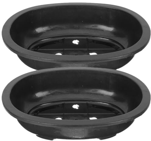 Toddmomy 2Pcs Large Bonsai Training Pot Oval Gardening Planter Pot with Drainage Hole Practical Flower Pot for Garden Flowerpot