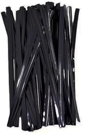 Aoktorkit 1600Pcs Black Iron Wire Twist Ties, 10cm, For Bread & Candy Bags